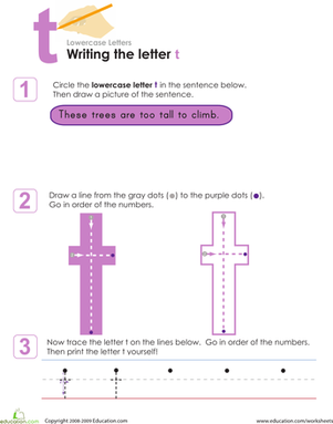 Writing the Letter t