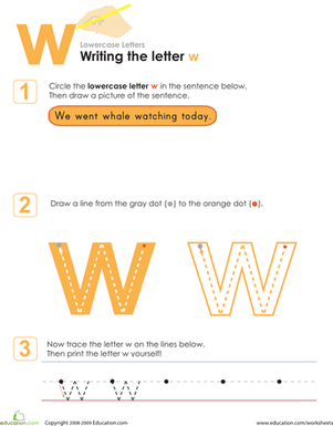 Writing the Letter w