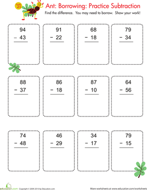 Borrowing in Subtraction