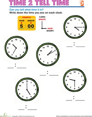 Time 2 Tell Time 5