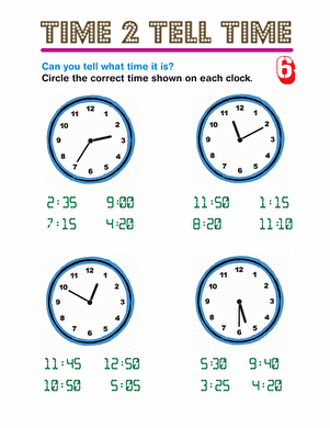 Time 2 Tell Time 6