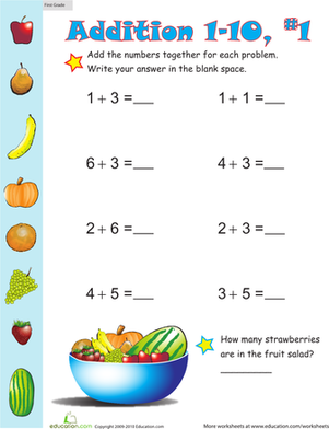 Practice One-Digit Addition 1