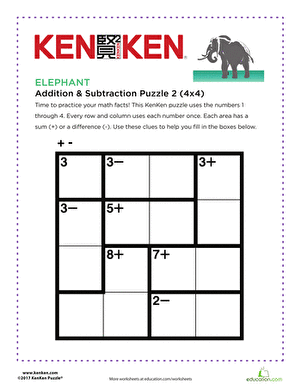 Elephant KenKen® Puzzle