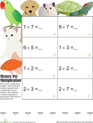 Mystery Multiplication Pets 3