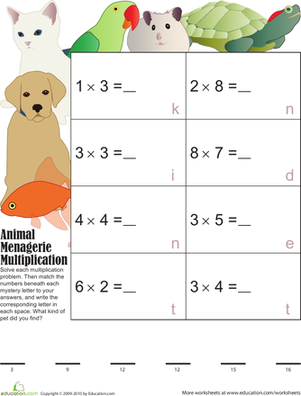 Mystery Multiplication Pets 5