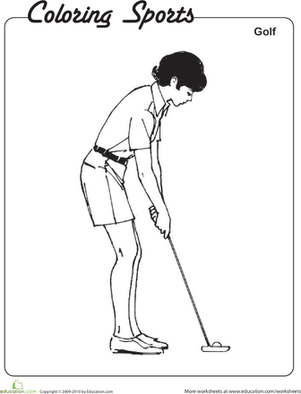Golf Coloring Page