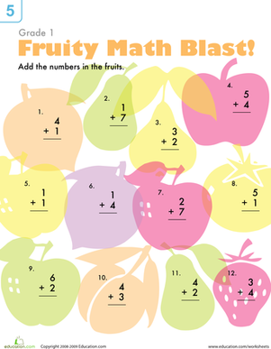Addition Practice: Fruit Blast