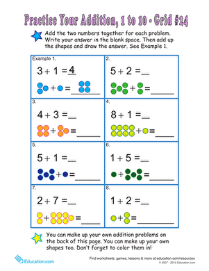 Count the Dots: Single-Digit Addition 24