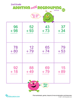 Double Digits! Practice Vertical Addition with Regrouping 4