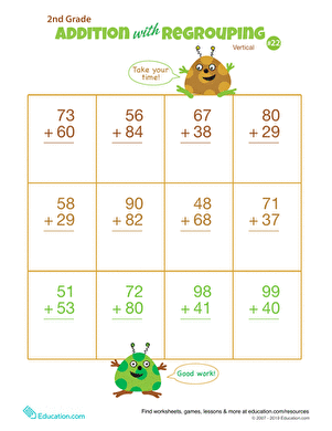 Double Digits! Practice Vertical Addition with Regrouping 22