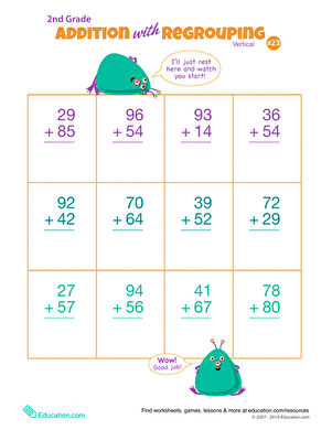 Double Digits! Practice Vertical Addition with Regrouping 23