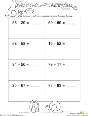 Color Me! Addition with Carrying 6
