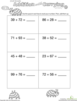 Color Me! Addition with Carrying 7