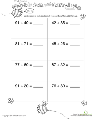 Color Me! Addition with Carrying 8