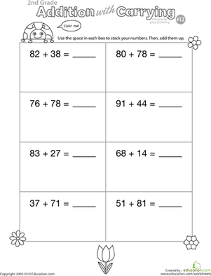 Color Me! Addition with Carrying 12