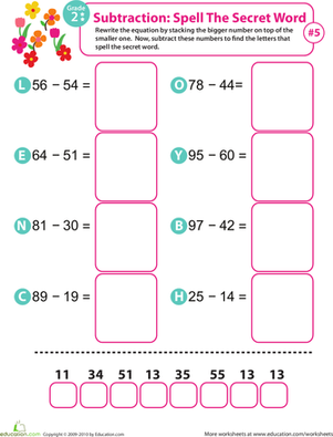 Spell the Secret Word: Practice Subtraction 5