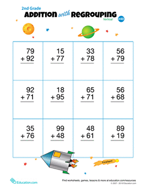 Double Digits! Practice Vertical Addition with Regrouping 40