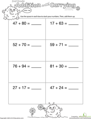 Color Me! Addition with Carrying 17