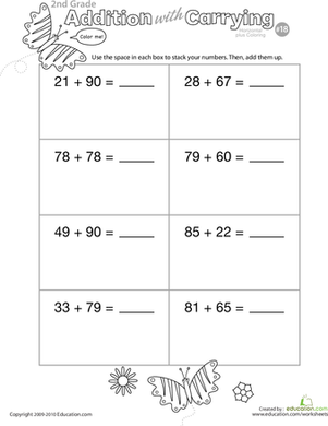 Color Me! Addition with Carrying 18