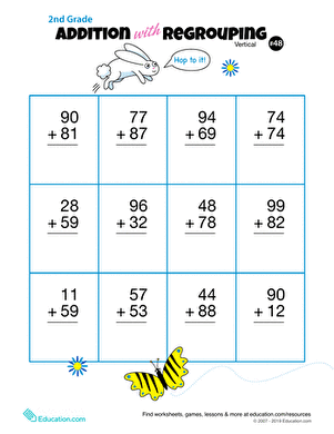 Double Digits! Practice Vertical Addition with Regrouping 48
