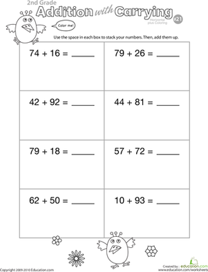Color Me! Addition with Carrying 21