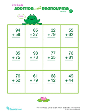 Double Digits! Practice Vertical Addition with Regrouping 51