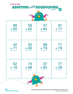 Double Digits! Practice Vertical Addition with Regrouping 18