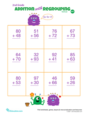 Double Digits! Practice Vertical Addition with Regrouping 47