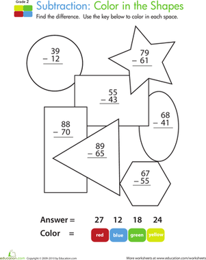 Color by Number: Practice Two-Digit Subtraction 5