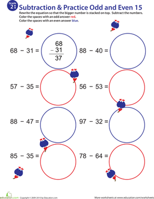 数学狂热:练习减法,奇/偶15