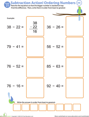 Subtraction Action! Ordering Numbers #4