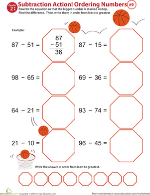 Subtraction Action! Ordering Numbers #9