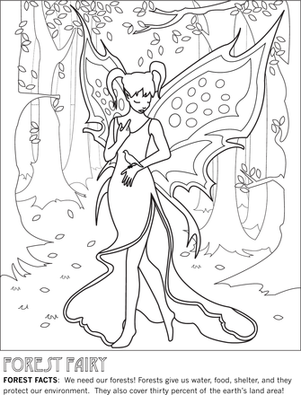 Forest Fairy Coloring Page