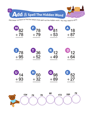 Add & Spell the Hidden Word 10