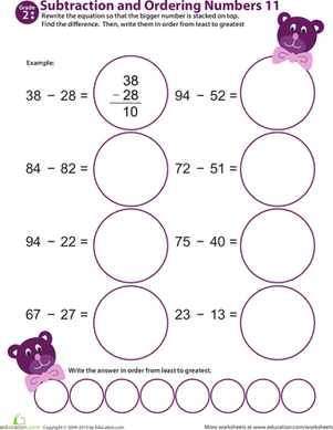 Subtraction Action! Ordering Numbers #11