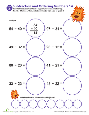 Subtraction Action! Ordering Numbers #14