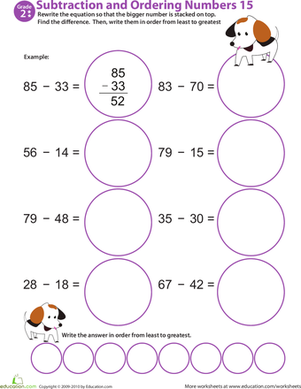 Subtraction Action! Ordering Numbers #15