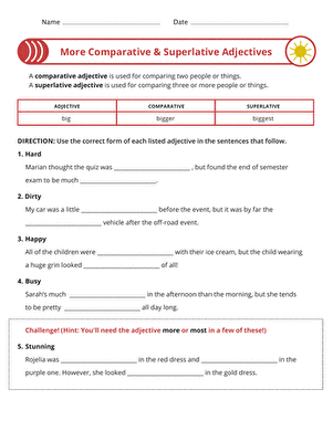 More Comparative & Superlative Adjectives