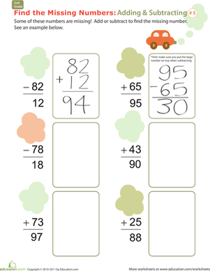 Find the Missing Numbers: Reverse Addition & Subtraction #5