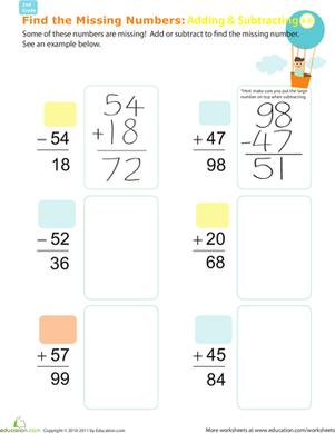 Find the Missing Numbers: Reverse Addition & Subtraction #6