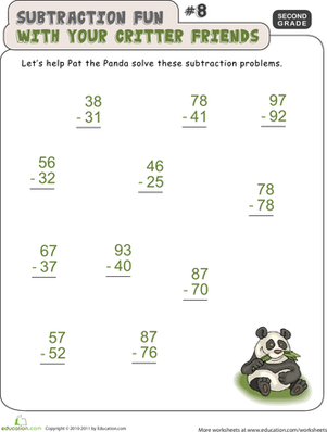 Critter Subtraction Fun #8