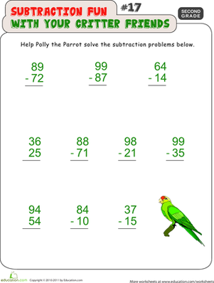 Critter Subtraction Fun #17