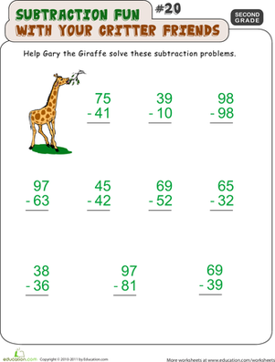 Critter Subtraction Fun #20
