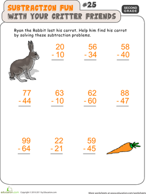 Critter Subtraction Fun #25