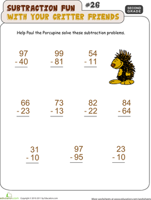 Critter Subtraction Fun #26