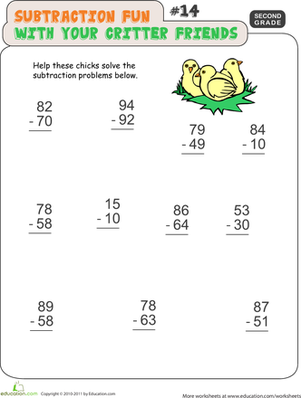 Critter Subtraction Fun #14