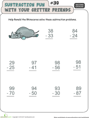 Critter Subtraction Fun #30