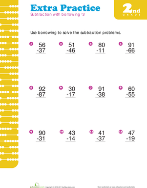 Subtraction with Regrouping #3