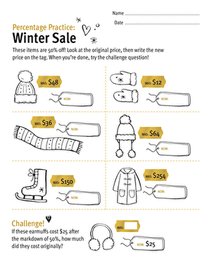 Percent Practice #1: Winter Sale
