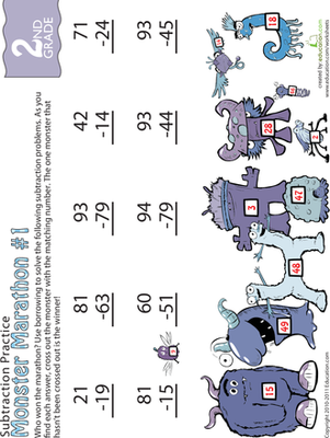 Two Digit Subtraction